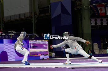 2024-07-27 - PATRICE Sebastien of France, RAHBARI Mohammad of Islamic Republic of Iran, Men's Sabre Individual Fencing during the Olympic Games Paris 2024 on 27 July 2024 at Le Grand Palais in Paris, France - OLYMPIC GAMES PARIS 2024 - 27/07 - OLYMPIC GAMES PARIS 2024 - OLYMPIC GAMES