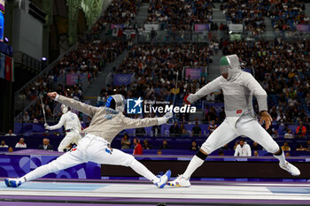 2024-07-27 - PATRICE Sebastien of France, RAHBARI Mohammad of Islamic Republic of Iran, Men's Sabre Individual Fencing during the Olympic Games Paris 2024 on 27 July 2024 at Le Grand Palais in Paris, France - OLYMPIC GAMES PARIS 2024 - 27/07 - OLYMPIC GAMES PARIS 2024 - OLYMPIC GAMES