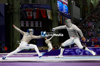 2024-07-27 - PATRICE Sebastien of France, RAHBARI Mohammad of Islamic Republic of Iran, Men's Sabre Individual Fencing during the Olympic Games Paris 2024 on 27 July 2024 at Le Grand Palais in Paris, France - OLYMPIC GAMES PARIS 2024 - 27/07 - OLYMPIC GAMES PARIS 2024 - OLYMPIC GAMES