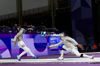 2024-07-27 - PATRICE Sebastien of France, RAHBARI Mohammad of Islamic Republic of Iran, Men's Sabre Individual Fencing during the Olympic Games Paris 2024 on 27 July 2024 at Le Grand Palais in Paris, France - OLYMPIC GAMES PARIS 2024 - 27/07 - OLYMPIC GAMES PARIS 2024 - OLYMPIC GAMES