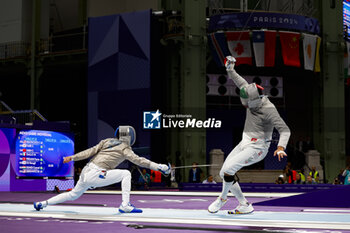 2024-07-27 - PATRICE Sebastien of France, RAHBARI Mohammad of Islamic Republic of Iran, Men's Sabre Individual Fencing during the Olympic Games Paris 2024 on 27 July 2024 at Le Grand Palais in Paris, France - OLYMPIC GAMES PARIS 2024 - 27/07 - OLYMPIC GAMES PARIS 2024 - OLYMPIC GAMES