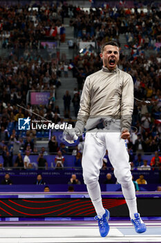 2024-07-27 - PATRICE Sebastien of France, RAHBARI Mohammad of Islamic Republic of Iran, Men's Sabre Individual Fencing during the Olympic Games Paris 2024 on 27 July 2024 at Le Grand Palais in Paris, France - OLYMPIC GAMES PARIS 2024 - 27/07 - OLYMPIC GAMES PARIS 2024 - OLYMPIC GAMES