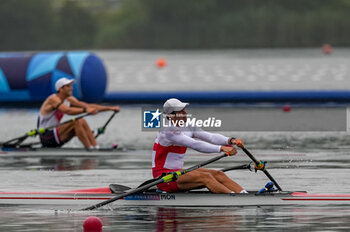 2024-07-27 - Quentin Antognelli of Monaco, Rowing, Men's Single Sculls Heats, during the Olympic Games Paris 2024 on 27 July 2024 at Vaires-Sur-Marne Nautical Stadium in Vaires-sur-Marne, France - OLYMPIC GAMES PARIS 2024 - 27/07 - OLYMPIC GAMES PARIS 2024 - OLYMPIC GAMES