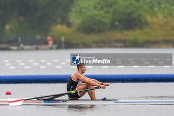 2024-07-27 - Sverri Nielsen of Denmark, Rowing, Men's Single Sculls Heats, during the Olympic Games Paris 2024 on 27 July 2024 at Vaires-Sur-Marne Nautical Stadium in Vaires-sur-Marne, France - OLYMPIC GAMES PARIS 2024 - 27/07 - OLYMPIC GAMES PARIS 2024 - OLYMPIC GAMES