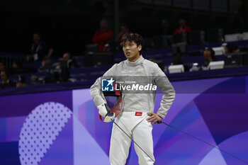 2024-07-27 - FERJANI Fares of Tunisia, CHENPENG Shen of Peoples Republic of China, Men's Sabre Individual Fencing during the Olympic Games Paris 2024 on 27 July 2024 at Le Grand Palais in Paris, France - OLYMPIC GAMES PARIS 2024 - 27/07 - OLYMPIC GAMES PARIS 2024 - OLYMPIC GAMES