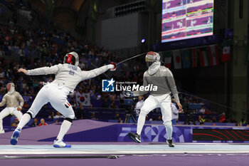 2024-07-27 - SZABO Matyas of Germany, ELSISSY Ziad of Egypt, Men's Sabre Individual Fencing during the Olympic Games Paris 2024 on 27 July 2024 at Le Grand Palais in Paris, France - OLYMPIC GAMES PARIS 2024 - 27/07 - OLYMPIC GAMES PARIS 2024 - OLYMPIC GAMES