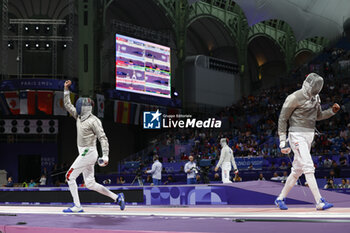 2024-07-27 - SAMELE Luigi of Italy, AMER Mohamed of Egypt, Men's Sabre Individual Fencing during the Olympic Games Paris 2024 on 27 July 2024 at Le Grand Palais in Paris, France - OLYMPIC GAMES PARIS 2024 - 27/07 - OLYMPIC GAMES PARIS 2024 - OLYMPIC GAMES