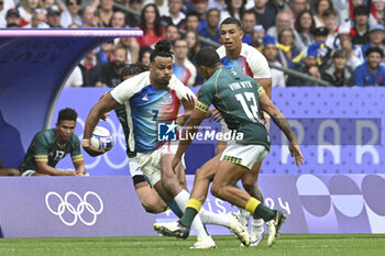 2024-07-27 - Jefferson-Lee Joseph (France) and Shilton Van Wyk (South Africa), Rugby Sevens, Men's Semi-final between South Africa and and France during the Olympic Games Paris 2024 on 27 July 2024 at Stade de France in Saint-Denis, France - OLYMPIC GAMES PARIS 2024 - 27/07 - OLYMPIC GAMES PARIS 2024 - OLYMPIC GAMES