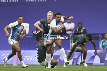 2024-07-27 - Jordan Sepho (France), Rugby Sevens, Men's Semi-final between South Africa and and France during the Olympic Games Paris 2024 on 27 July 2024 at Stade de France in Saint-Denis, France - OLYMPIC GAMES PARIS 2024 - 27/07 - OLYMPIC GAMES PARIS 2024 - OLYMPIC GAMES