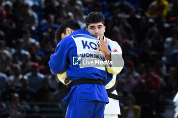 2024-07-27 - Giorgi Sardalashvili ( GEO ) vs Won Jin Kim ( KOR ), Judo, Men -60 kg Repechage contest during the Olympic Games Paris 2024 on 27 July 2024 at Arena Champ de Mars in Paris, France - OLYMPIC GAMES PARIS 2024 - 27/07 - OLYMPIC GAMES PARIS 2024 - OLYMPIC GAMES