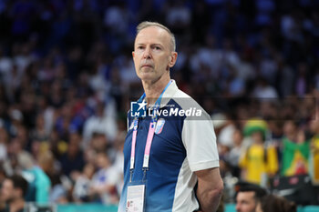 2024-07-27 - Coach Vincent Collet of France, Basketball, Men's Group Phase - Group B between France and Brazil during the Olympic Games Paris 2024 on 27 July 2024 in Villeneuve-d'Ascq near Lille, France - OLYMPIC GAMES PARIS 2024 - 27/07 - OLYMPIC GAMES PARIS 2024 - OLYMPIC GAMES