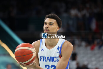 2024-07-27 - Victor Wembanyama of France, Basketball, Men's Group Phase - Group B between France and Brazil during the Olympic Games Paris 2024 on 27 July 2024 in Villeneuve-d'Ascq near Lille, France - OLYMPIC GAMES PARIS 2024 - 27/07 - OLYMPIC GAMES PARIS 2024 - OLYMPIC GAMES