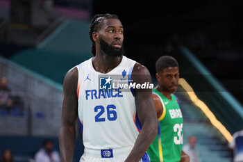 2024-07-27 - Mathias Lessort of France, Basketball, Men's Group Phase - Group B between France and Brazil during the Olympic Games Paris 2024 on 27 July 2024 in Villeneuve-d'Ascq near Lille, France - OLYMPIC GAMES PARIS 2024 - 27/07 - OLYMPIC GAMES PARIS 2024 - OLYMPIC GAMES