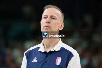 2024-07-27 - Coach Vincent Collet of France, Basketball, Men's Group Phase - Group B between France and Brazil during the Olympic Games Paris 2024 on 27 July 2024 in Villeneuve-d'Ascq near Lille, France - OLYMPIC GAMES PARIS 2024 - 27/07 - OLYMPIC GAMES PARIS 2024 - OLYMPIC GAMES