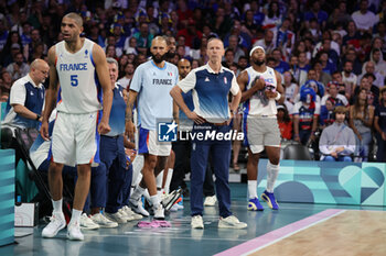 2024-07-27 - Coach Vincent Collet of France, Basketball, Men's Group Phase - Group B between France and Brazil during the Olympic Games Paris 2024 on 27 July 2024 in Villeneuve-d'Ascq near Lille, France - OLYMPIC GAMES PARIS 2024 - 27/07 - OLYMPIC GAMES PARIS 2024 - OLYMPIC GAMES