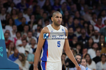 2024-07-27 - Nicolas Batum of France, Basketball, Men's Group Phase - Group B between France and Brazil during the Olympic Games Paris 2024 on 27 July 2024 in Villeneuve-d'Ascq near Lille, France - OLYMPIC GAMES PARIS 2024 - 27/07 - OLYMPIC GAMES PARIS 2024 - OLYMPIC GAMES