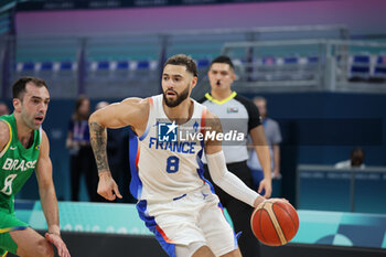 2024-07-27 - Isaïa Cordinier of France, Basketball, Men's Group Phase - Group B between France and Brazil during the Olympic Games Paris 2024 on 27 July 2024 in Villeneuve-d'Ascq near Lille, France - OLYMPIC GAMES PARIS 2024 - 27/07 - OLYMPIC GAMES PARIS 2024 - OLYMPIC GAMES