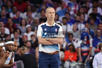 2024-07-27 - Coach Vincent Collet of France, Basketball, Men's Group Phase - Group B between France and Brazil during the Olympic Games Paris 2024 on 27 July 2024 in Villeneuve-d'Ascq near Lille, France - OLYMPIC GAMES PARIS 2024 - 27/07 - OLYMPIC GAMES PARIS 2024 - OLYMPIC GAMES