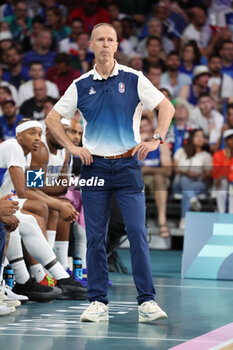 2024-07-27 - Coach Vincent Collet of France, Basketball, Men's Group Phase - Group B between France and Brazil during the Olympic Games Paris 2024 on 27 July 2024 in Villeneuve-d'Ascq near Lille, France - OLYMPIC GAMES PARIS 2024 - 27/07 - OLYMPIC GAMES PARIS 2024 - OLYMPIC GAMES