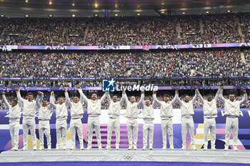 2024-07-27 - Team France Gold medal, Rugby Sevens, Men's final between France and Fiji during the Olympic Games Paris 2024 on 27 July 2024 at Stade de France in Saint-Denis, France - OLYMPIC GAMES PARIS 2024 - 27/07 - OLYMPIC GAMES PARIS 2024 - OLYMPIC GAMES