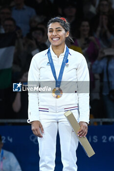 2024-07-27 - Shirine Boukli ( France ) Bronze, Judo, Women -48 kg during the Olympic Games Paris 2024 on 27 July 2024 at Arena Champ de Mars in Paris, France - OLYMPIC GAMES PARIS 2024 - 27/07 - OLYMPIC GAMES PARIS 2024 - OLYMPIC GAMES