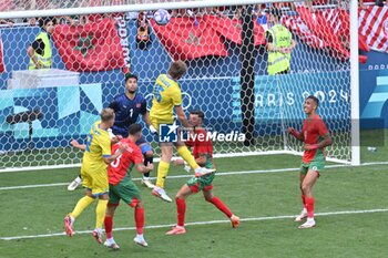 2024-07-27 - Arsenii Batahov (Ukraine), Football, Men's Group B between Ukraine and Morocco during the Olympic Games Paris 2024 on 27 July 2024 at Geoffroy-Guichard Stadium in Saint-Etienne, France - OLYMPIC GAMES PARIS 2024 - 27/07 - OLYMPIC GAMES PARIS 2024 - OLYMPIC GAMES