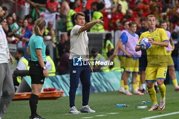 2024-07-27 - Coach Ruslan Rotan (Ukraine), Football, Men's Group B between Ukraine and Morocco during the Olympic Games Paris 2024 on 27 July 2024 at Geoffroy-Guichard Stadium in Saint-Etienne, France - OLYMPIC GAMES PARIS 2024 - 27/07 - OLYMPIC GAMES PARIS 2024 - OLYMPIC GAMES