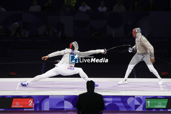 2024-07-27 - OH Sanguk of Republic of Korea, FERJANI Fares of Tunisia, Men's Sabre Individual Fencing during the Olympic Games Paris 2024 on 27 July 2024 at Le Grand Palais in Paris, France - OLYMPIC GAMES PARIS 2024 - 27/07 - OLYMPIC GAMES PARIS 2024 - OLYMPIC GAMES