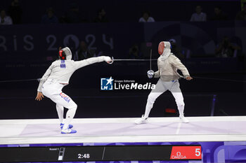 2024-07-27 - OH Sanguk of Republic of Korea, FERJANI Fares of Tunisia, Men's Sabre Individual Fencing during the Olympic Games Paris 2024 on 27 July 2024 at Le Grand Palais in Paris, France - OLYMPIC GAMES PARIS 2024 - 27/07 - OLYMPIC GAMES PARIS 2024 - OLYMPIC GAMES