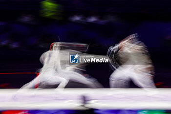 2024-07-27 - OH Sanguk of Republic of Korea, FERJANI Fares of Tunisia, Men's Sabre Individual Fencing during the Olympic Games Paris 2024 on 27 July 2024 at Le Grand Palais in Paris, France - OLYMPIC GAMES PARIS 2024 - 27/07 - OLYMPIC GAMES PARIS 2024 - OLYMPIC GAMES