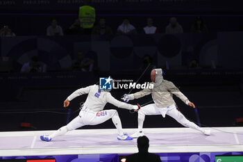 2024-07-27 - OH Sanguk of Republic of Korea, FERJANI Fares of Tunisia, Men's Sabre Individual Fencing during the Olympic Games Paris 2024 on 27 July 2024 at Le Grand Palais in Paris, France - OLYMPIC GAMES PARIS 2024 - 27/07 - OLYMPIC GAMES PARIS 2024 - OLYMPIC GAMES