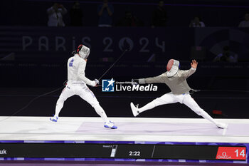 2024-07-27 - OH Sanguk of Republic of Korea, FERJANI Fares of Tunisia, Men's Sabre Individual Fencing during the Olympic Games Paris 2024 on 27 July 2024 at Le Grand Palais in Paris, France - OLYMPIC GAMES PARIS 2024 - 27/07 - OLYMPIC GAMES PARIS 2024 - OLYMPIC GAMES