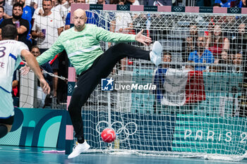 2024-07-27 - Vincent Gerard (France), Handball, Men's Preliminary Round Group B between Denmark and France during the Olympic Games Paris 2024 on 27 July 2024 at South Paris Arena 6 in Paris, France - OLYMPIC GAMES PARIS 2024 - 27/07 - OLYMPIC GAMES PARIS 2024 - OLYMPIC GAMES