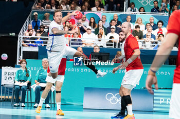 2024-07-27 - Valentin Porte (France), Handball, Men's Preliminary Round Group B between Denmark and France during the Olympic Games Paris 2024 on 27 July 2024 at South Paris Arena 6 in Paris, France - OLYMPIC GAMES PARIS 2024 - 27/07 - OLYMPIC GAMES PARIS 2024 - OLYMPIC GAMES