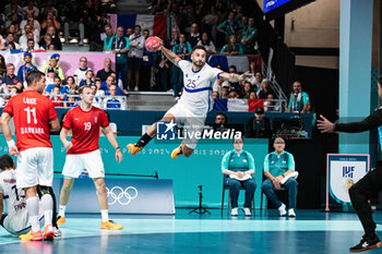 2024-07-27 - Hugo Descat (France), Handball, Men's Preliminary Round Group B between Denmark and France during the Olympic Games Paris 2024 on 27 July 2024 at South Paris Arena 6 in Paris, France - OLYMPIC GAMES PARIS 2024 - 27/07 - OLYMPIC GAMES PARIS 2024 - OLYMPIC GAMES