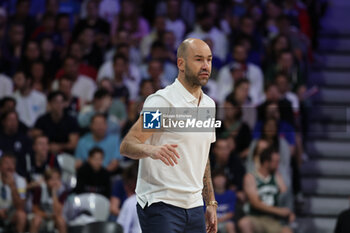 2024-07-27 - Head coach Vassilis Spanoulis of Greece, Basketball, Men's Group Phase - Group A between Greece and Canada during the Olympic Games Paris 2024 on 27 July 2024 in Villeneuve-d'Ascq near Lille, France - OLYMPIC GAMES PARIS 2024 - 27/07 - OLYMPIC GAMES PARIS 2024 - OLYMPIC GAMES