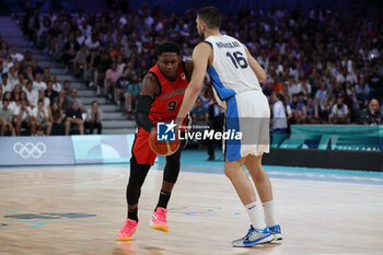 2024-07-27 - R. J. Barrett of Canada and Kóstas Papanikoláou of Greece, Basketball, Men's Group Phase - Group A between Greece and Canada during the Olympic Games Paris 2024 on 27 July 2024 in Villeneuve-d'Ascq near Lille, France - OLYMPIC GAMES PARIS 2024 - 27/07 - OLYMPIC GAMES PARIS 2024 - OLYMPIC GAMES