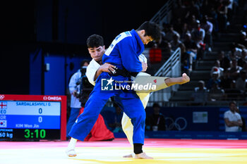 2024-07-27 - Giorgi Sardalashvili ( GEO ) against Won Jin Kim ( KOR ), Judo, Men -60 kg during the Olympic Games Paris 2024 on 27 July 2024 at Arena Champ de Mars in Paris, France - OLYMPIC GAMES PARIS 2024 - 27/07 - OLYMPIC GAMES PARIS 2024 - OLYMPIC GAMES