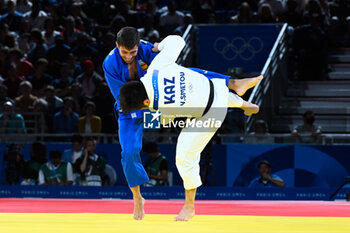 2024-07-27 - Yeldos Smetov ( KAZ ) against Francisco Garrigos ( ESP ), Judo, Men -60 kg during the Olympic Games Paris 2024 on 27 July 2024 at Arena Champ de Mars in Paris, France - OLYMPIC GAMES PARIS 2024 - 27/07 - OLYMPIC GAMES PARIS 2024 - OLYMPIC GAMES