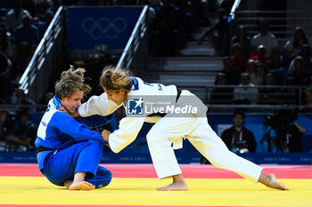 2024-07-27 - Shirine Boukli ( France ) against Abelenda Martinez ( ESP ), Judo, Women -48 kg Final during the Olympic Games Paris 2024 on 27 July 2024 at Arena Champ de Mars in Paris, France - OLYMPIC GAMES PARIS 2024 - 27/07 - OLYMPIC GAMES PARIS 2024 - OLYMPIC GAMES