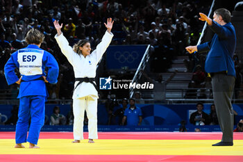 2024-07-27 - Shirine Boukli ( France ) against Abelenda Martinez ( ESP ), Judo, Women -48 kg Final during the Olympic Games Paris 2024 on 27 July 2024 at Arena Champ de Mars in Paris, France - OLYMPIC GAMES PARIS 2024 - 27/07 - OLYMPIC GAMES PARIS 2024 - OLYMPIC GAMES