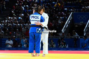 2024-07-27 - Natsumi Tsunoda ( JPN ) and Baasankhuu Bavuudorj ( MGL ), Judo, Women -48 kg Final during the Olympic Games Paris 2024 on 27 July 2024 at Arena Champ de Mars in Paris, France - OLYMPIC GAMES PARIS 2024 - 27/07 - OLYMPIC GAMES PARIS 2024 - OLYMPIC GAMES