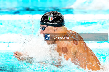 2024-07-27 - Martinenghi Nicolo of Italy competing in the Men's 100m Breaststroke Semifinals during Day 1 of Swimming during the Olympic Games Paris 2024 on 27 July 2024 at Paris La Defense Arena in Paris, France - OLYMPIC GAMES PARIS 2024 - 27/07 - OLYMPIC GAMES PARIS 2024 - OLYMPIC GAMES