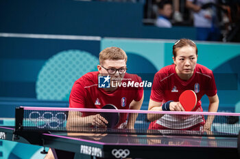 2024-07-27 - Alexis Lebrun and Jia Nan Yuan (FRA), Mixed doubles round of 16, Table Tennis, during the Olympic Games Paris 2024 on 27 July 2024 at South Paris Arena 4 in Paris, France - OLYMPIC GAMES PARIS 2024 - 27/07 - OLYMPIC GAMES PARIS 2024 - OLYMPIC GAMES