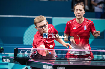 2024-07-27 - Alexis Lebrun and Jia Nan Yuan (FRA), Mixed doubles round of 16, Table Tennis, during the Olympic Games Paris 2024 on 27 July 2024 at South Paris Arena 4 in Paris, France - OLYMPIC GAMES PARIS 2024 - 27/07 - OLYMPIC GAMES PARIS 2024 - OLYMPIC GAMES