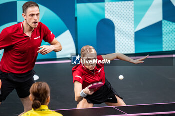 2024-07-27 - Ovidiu Ionescu and Bernadette Szocs (ROU), Mixed doubles round of 16, Table Tennis, during the Olympic Games Paris 2024 on 27 July 2024 at South Paris Arena 4 in Paris, France - OLYMPIC GAMES PARIS 2024 - 27/07 - OLYMPIC GAMES PARIS 2024 - OLYMPIC GAMES