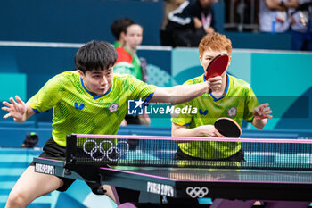 2024-07-27 - Szu-Yu Chen and Yun-Ju Lin (TPE), Mixed doubles round of 16, Table Tennis, during the Olympic Games Paris 2024 on 27 July 2024 at South Paris Arena 4 in Paris, France - OLYMPIC GAMES PARIS 2024 - 27/07 - OLYMPIC GAMES PARIS 2024 - OLYMPIC GAMES