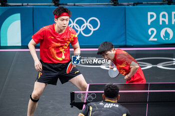 2024-07-27 - Yingsha Sun and Chuqin Wang (CHN), Mixed doubles round of 16, Table Tennis, during the Olympic Games Paris 2024 on 27 July 2024 at South Paris Arena 4 in Paris, France - OLYMPIC GAMES PARIS 2024 - 27/07 - OLYMPIC GAMES PARIS 2024 - OLYMPIC GAMES