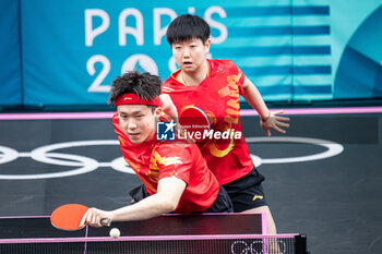 2024-07-27 - Yingsha Sun and Chuqin Wang (CHN), Mixed doubles round of 16, Table Tennis, during the Olympic Games Paris 2024 on 27 July 2024 at South Paris Arena 4 in Paris, France - OLYMPIC GAMES PARIS 2024 - 27/07 - OLYMPIC GAMES PARIS 2024 - OLYMPIC GAMES