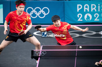 2024-07-27 - Yingsha Sun and Chuqin Wang (CHN), Mixed doubles round of 16, Table Tennis, during the Olympic Games Paris 2024 on 27 July 2024 at South Paris Arena 4 in Paris, France - OLYMPIC GAMES PARIS 2024 - 27/07 - OLYMPIC GAMES PARIS 2024 - OLYMPIC GAMES